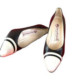Georgio Fabiani Black and White Leather Pumps.  Size 6